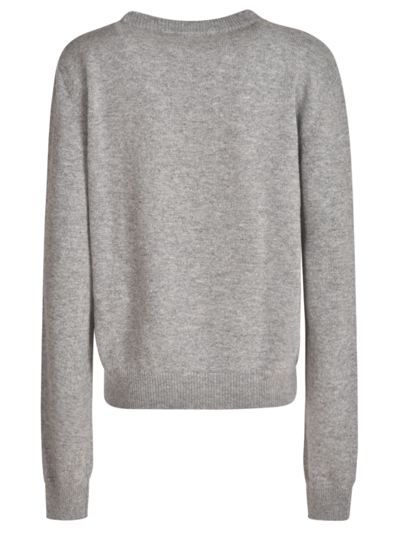 Shop Giada Benincasa Logo Embroidered Ribbed Sweater In Grey