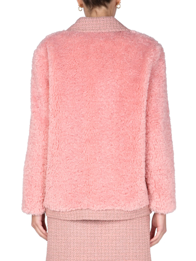 Shop Boutique Moschino Mat Jacket In Rosa