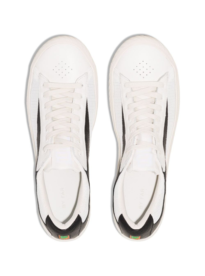 Shop By Far Rodina Leather And Fabric Sneakers In White/black