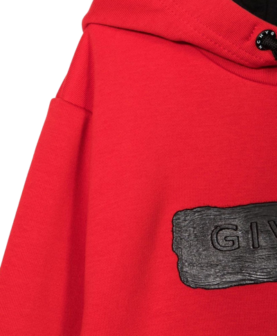 Shop Givenchy Red Cotton Blend Hoodie In Rosso