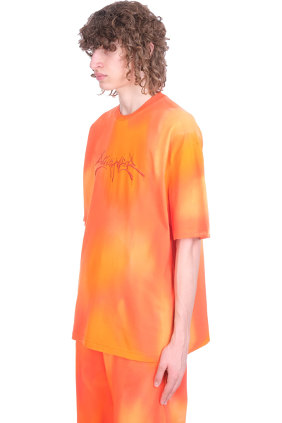 Shop Daily Paper T-shirt In Orange Cotton