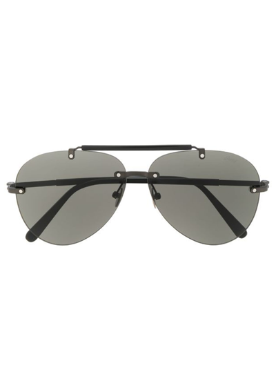 Brioni Frameless Double Bridge Aviator Sunglasses In Grey Black Grey
