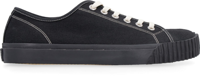 Shop Maison Margiela Tabi Canvas Sneakers In Black