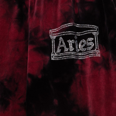 Shop Aries Pantalone  Rhinestone Fsar30285 In Red