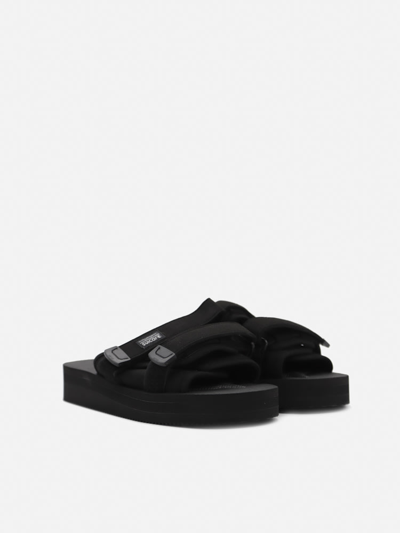 Shop Suicoke Moto Sandals In Technical Fabric In Black