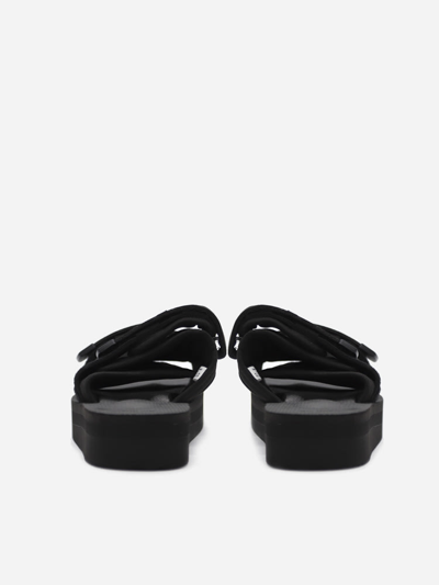 Shop Suicoke Moto Sandals In Technical Fabric In Black