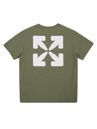 Shop Off-white Off Flower Tee S/s In Military F