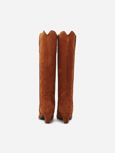 Shop Aldo Castagna Belen Velor Boots In Suede In Rust