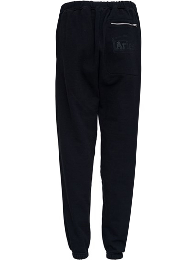 Aries Temple-print Cotton-jersey Track Pants In Black