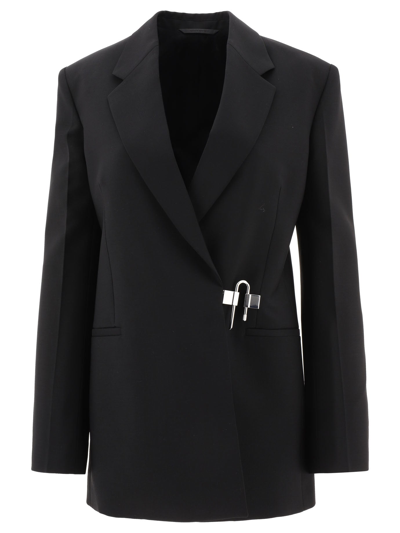 Shop Givenchy Padlock Tailored Blazer In Black