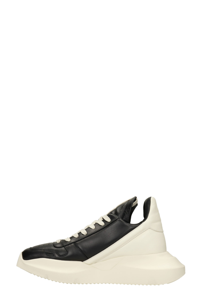 Shop Rick Owens Geth Runner Sneakers In Black Leather