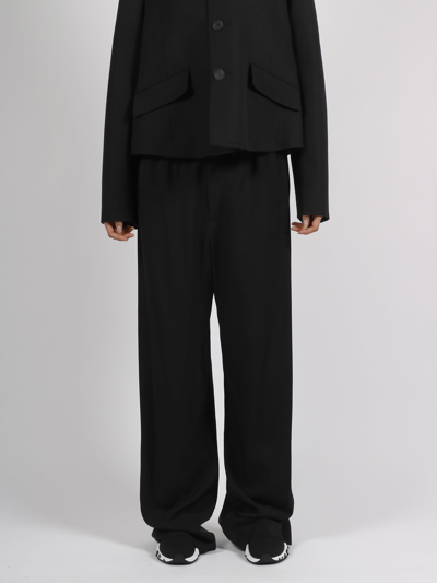 Shop Balenciaga Elastic Trousers In Black