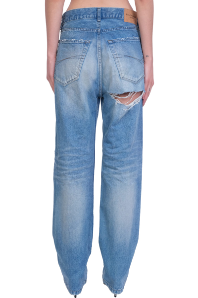 Shop Balenciaga Jeans In Cyan Denim