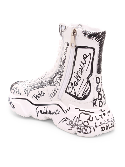Shop Dolce & Gabbana Daymaster Leather Boots In White
