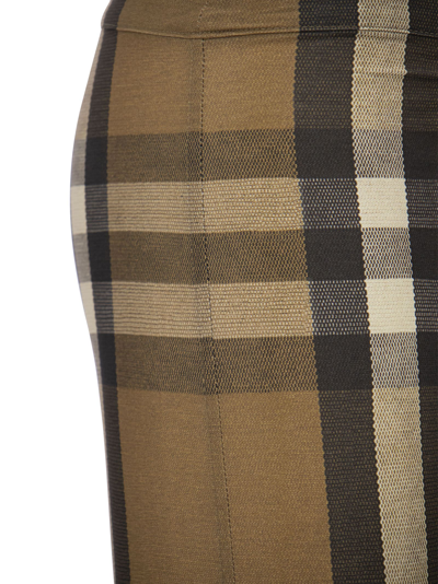 Shop Burberry Check Print Stretch Jersey Cycling Shorts In Birch Brown