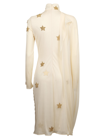 Shop Burberry Star-pattern Dress In White