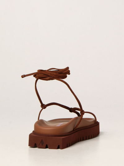 Shop Attico Flat Sandals Ren&eacute;e The  Thong Sandals In Leather