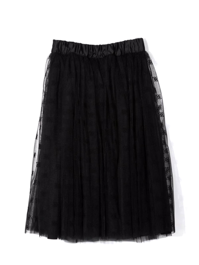Shop Fendi Black Cotton Blend Midi Tutu Skirt In Nero