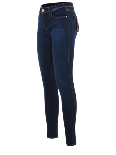 Shop Emporio Armani Jeans  In Denim Super Stretch In Denim Blu Scuro