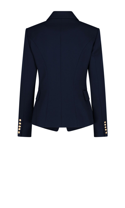 Shop Balmain Blazer In Blue