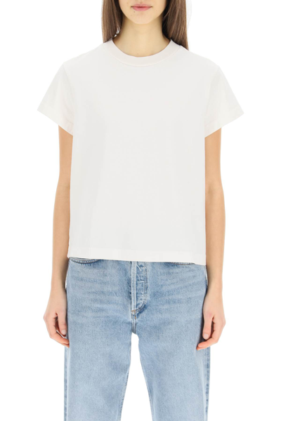 Shop Agolde Anika Cap Sleeve T-shirt In Off White (white)