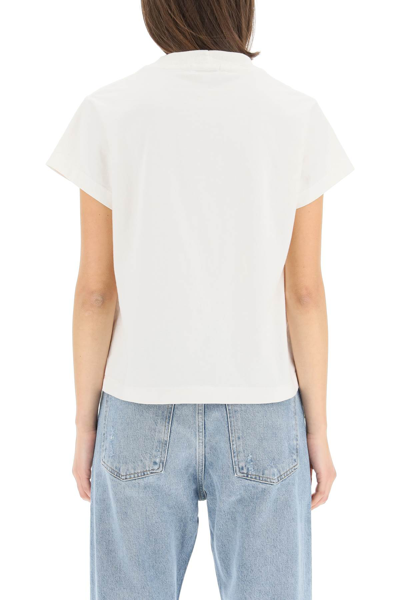 Shop Agolde Anika Cap Sleeve T-shirt In Off White (white)