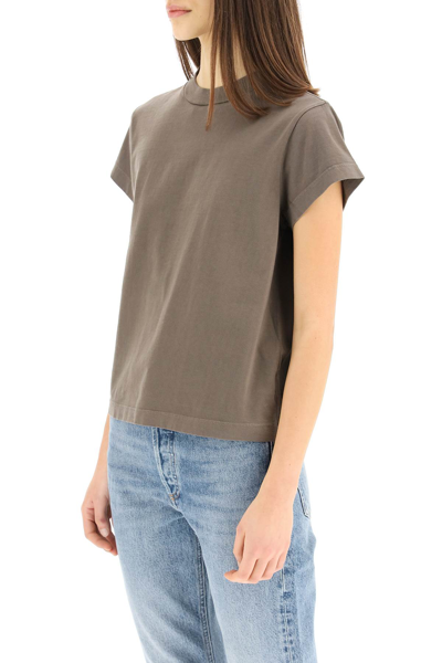 Shop Agolde Anika Cap Sleeve T-shirt In Dark Brown (brown)