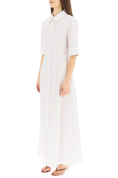 Shop Staud Joan Maxi Poplin Dress In White (white)