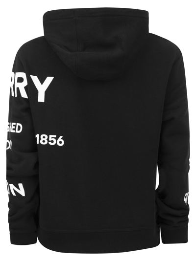 Shop Burberry Horseferry Print Cotton Oversized Hoodie In Black