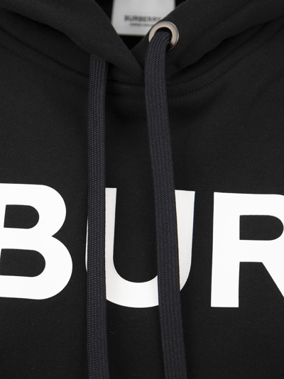 Shop Burberry Horseferry Print Cotton Oversized Hoodie In Black