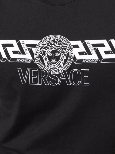 Shop Versace Cotton Tee In Black