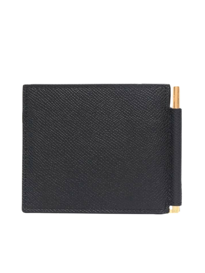 Shop Tom Ford T Line Money Clip Wallet In Black