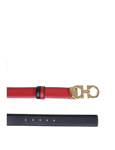 Shop Ferragamo Reversible And Adjustable Belt In Hammered Calfskin