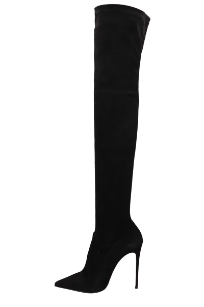 Shop Le Silla Eva 120 High Heels Boots In Black Suede