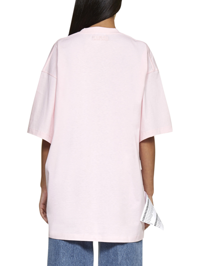 Shop Vetements T-shirt In Baby Pink White