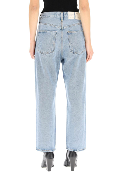 Shop Agolde 90s Crop Jeans In Clean Washed Indigo (blue)