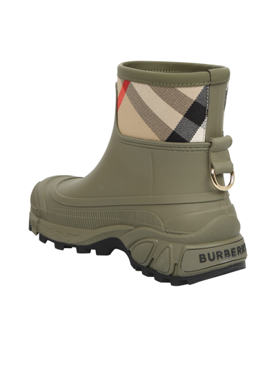 Shop Burberry Rain Boots In Green