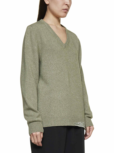 Shop Maison Margiela Sweater In Light Green
