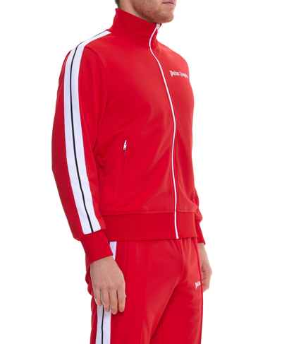 Shop Palm Angels Jersey Track Jacket In Red