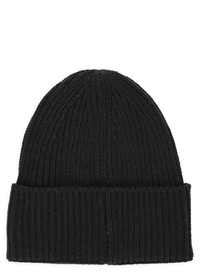 Shop Msgm Embroidered Logo Beanie In Black