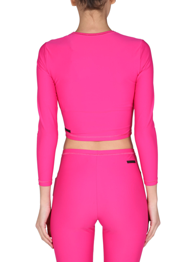 Shop Red Valentino The Black Tag Top In Fucsia