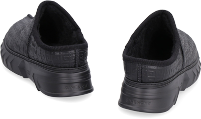 Shop Givenchy Marshmallow Leather Slippers In Black