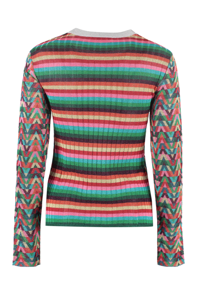 Shop Valentino Multicolor Lurex Sweater