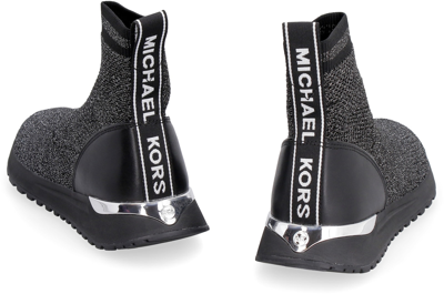 Shop Michael Michael Kors Bodie Knitted Sock-sneakers In Black