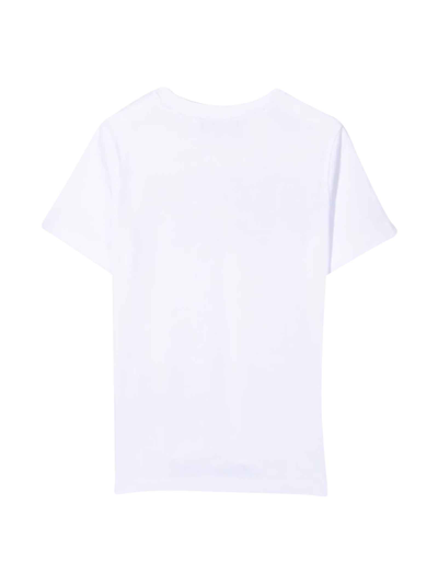 Shop Dsquared2 White T-shirt With Black Print Dsquared Kids In Bianco