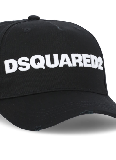 Shop Dsquared2 Baseball Cap With Logo In Nero+bianco