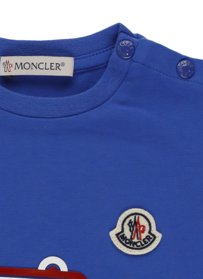 Shop Moncler Loged T-shirt In Blue