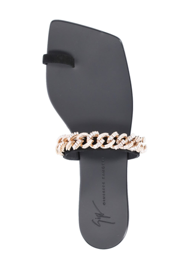 Shop Giuseppe Zanotti Berenicee Chain Sandal In Black