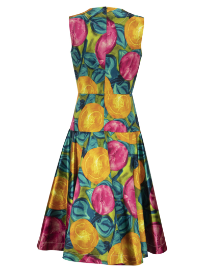 Shop Marni Lemonade - Sleeveless Midi Dress In Multicolor