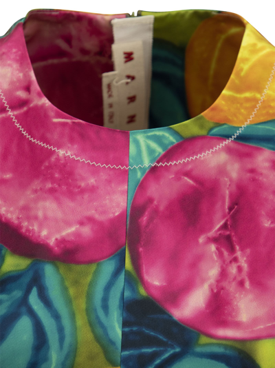 Shop Marni Lemonade - Sleeveless Midi Dress In Multicolor